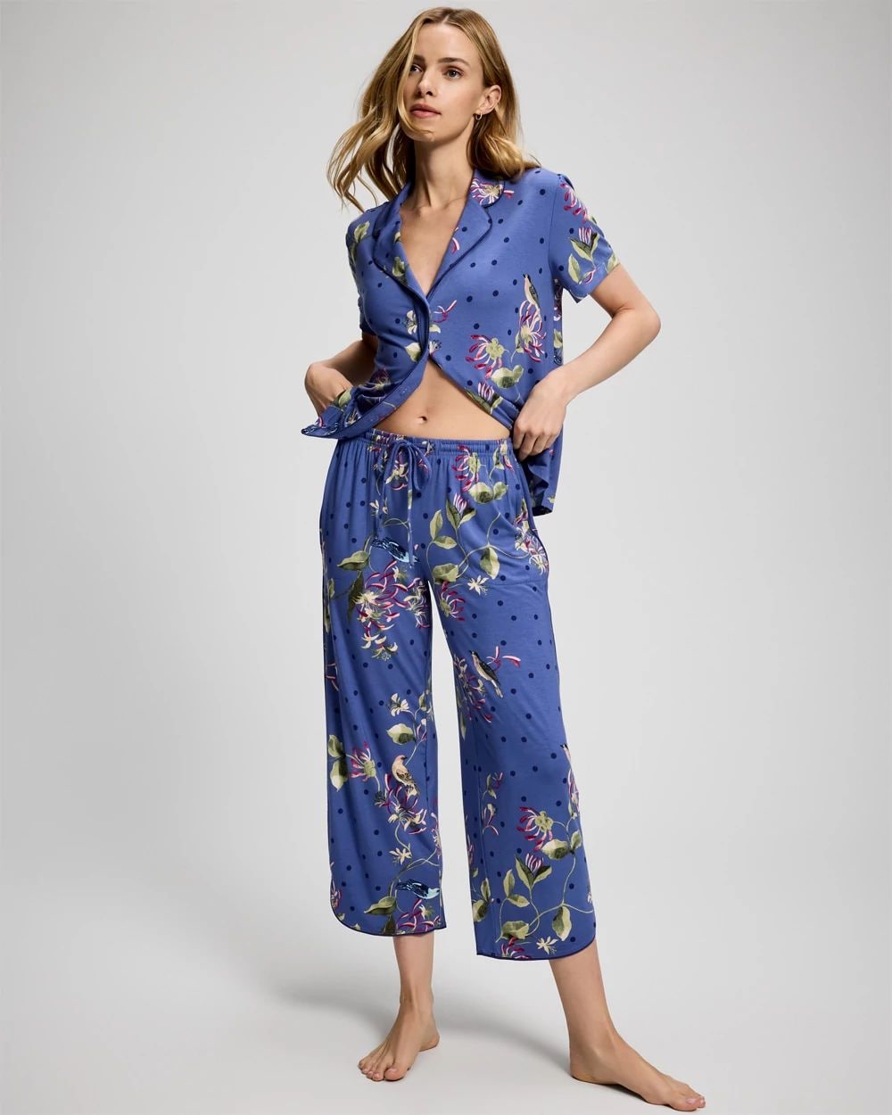 Piped Crop Pajama Pants | Soma